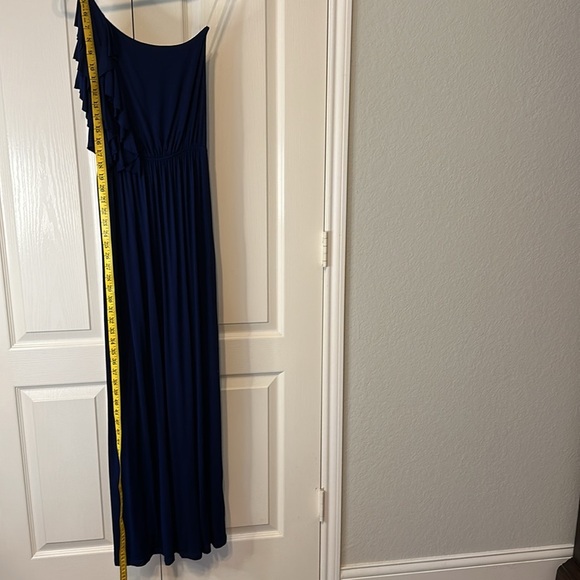 Gilli One Shoulder Navy Blue Maxi Dress Size Small - Picture 5 of 10